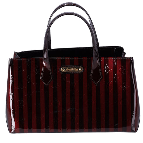 Louis Vuitton Vernis Rayures Wilshire PM Amarante Stripe Patent Leather